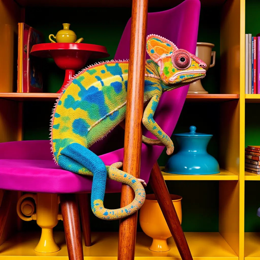 freepik a vintagestyle chameleon graphic retro patterns ad 65501